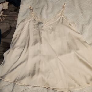 torrid Cream Lace-Trim Silk Slip Camisole